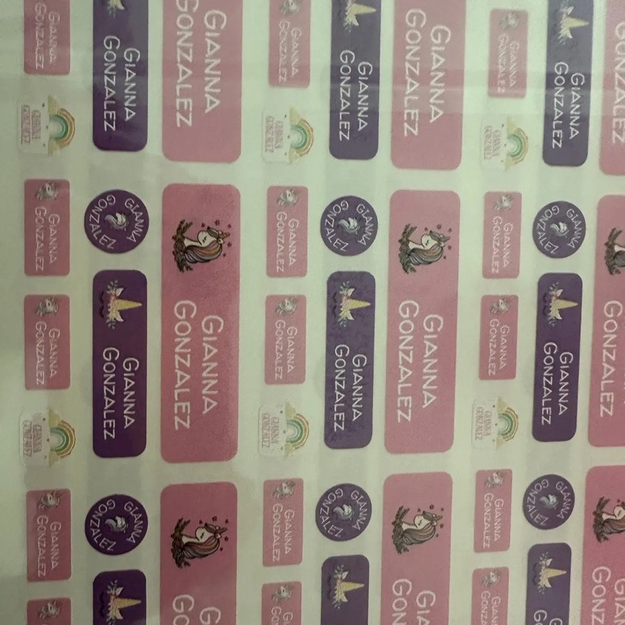 Full printed label sheet