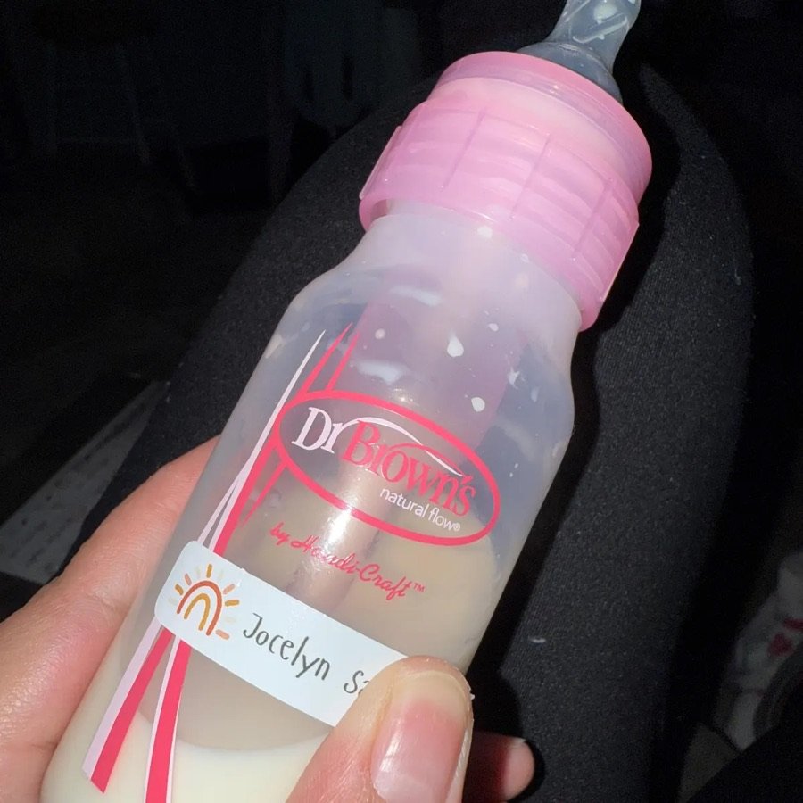 Write-on name label on a bottle